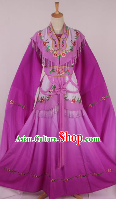 Chinese Traditional Shaoxing Opera Princess Purple Dress Ancient Peking Opera Actress Costume for Women