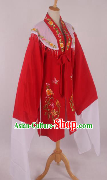 Chinese Traditional Shaoxing Opera Red Cloak Ancient Peking Opera Actress Costume for Women