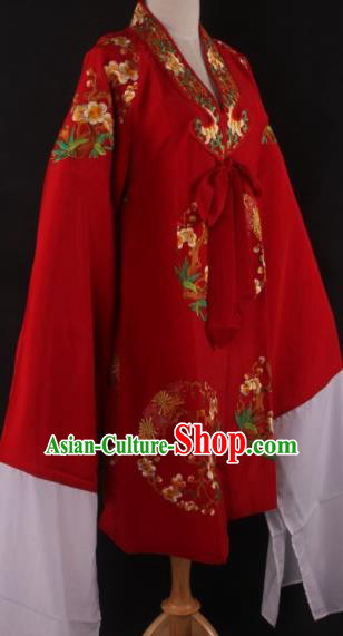 Chinese Traditional Shaoxing Opera Diva Red Cloak Ancient Peking Opera Actress Costume for Women