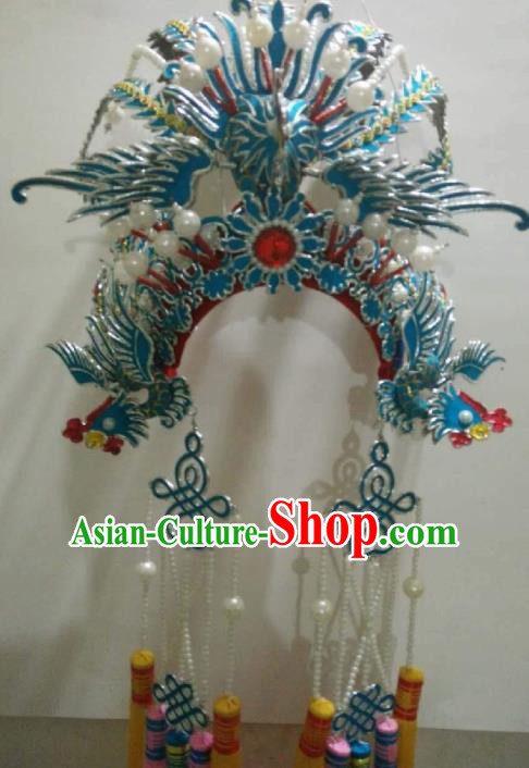 Traditional Chinese Shaoxing Opera Phoenix Coronet Hat Ancient Court Princess Headwear for Women