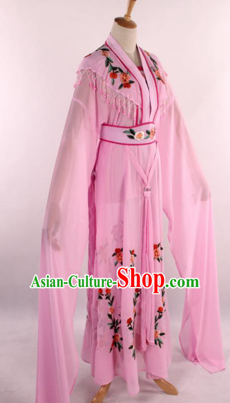 Chinese Traditional Shaoxing Opera Diva Goddess Pink Dress Ancient Peking Opera Actress Costume for Women