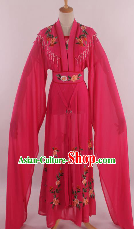 Chinese Traditional Shaoxing Opera Diva Goddess Rosy Dress Ancient Peking Opera Actress Costume for Women