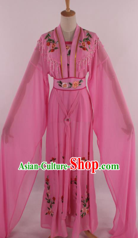 Chinese Traditional Shaoxing Opera Diva Goddess Deep Pink Dress Ancient Peking Opera Actress Costume for Women