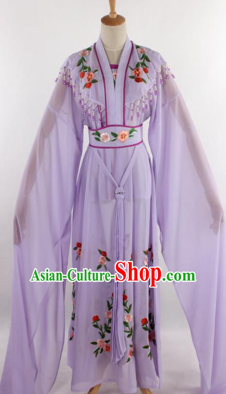 Chinese Traditional Shaoxing Opera Diva Goddess Lilac Dress Ancient Peking Opera Actress Costume for Women