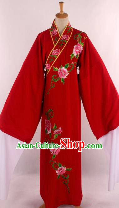 Traditional Chinese Shaoxing Opera Niche Embroidered Red Robe Ancient Nobility Childe Costume for Men