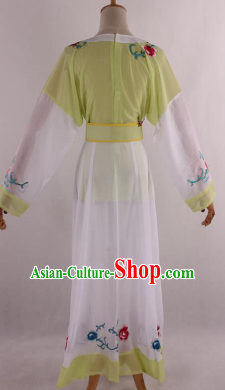 Chinese Traditional Shaoxing Opera Young Lady Light Green Dress Ancient Peking Opera Maidservant Costume for Women