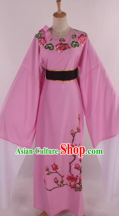 Traditional Chinese Shaoxing Opera Gifted Scholar Niche Embroidered Pink Robe Ancient Nobility Childe Costume for Men