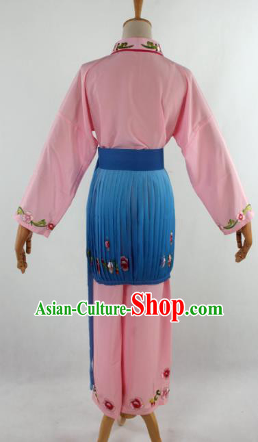 Chinese Traditional Beijing Opera Servant Girl Pink Clothing Ancient Peking Opera Young Lady Costume for Women