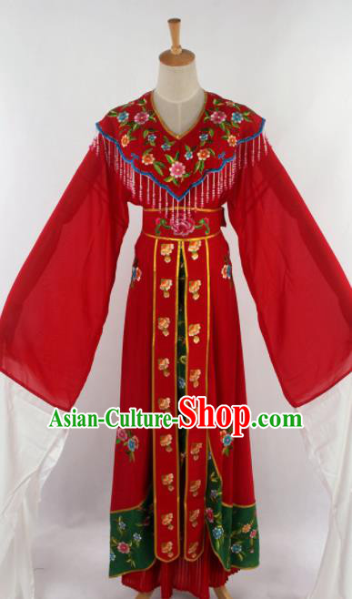 Chinese Traditional Beijing Opera Princess Red Dress Ancient Peking Opera Diva Costume for Women