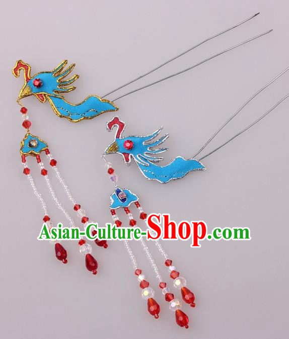 Traditional Chinese Shaoxing Opera Diva Phoenix Hairpins Ancient Princess Hair Accessories Headwear for Women