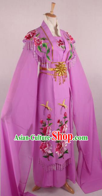 Professional Chinese Beijing Opera Nobility Lady Purple Dress Ancient Traditional Peking Opera Diva Costume for Women
