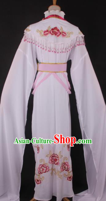 Professional Chinese Beijing Opera Palace Princess White Dress Ancient Traditional Peking Opera Diva Costume for Women
