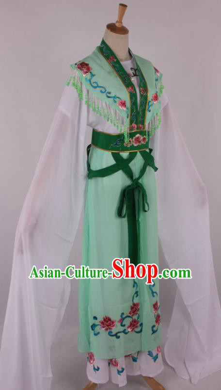 Chinese Traditional Beijing Opera Actress Princess Green Dress Ancient Peking Opera Diva Costume for Women