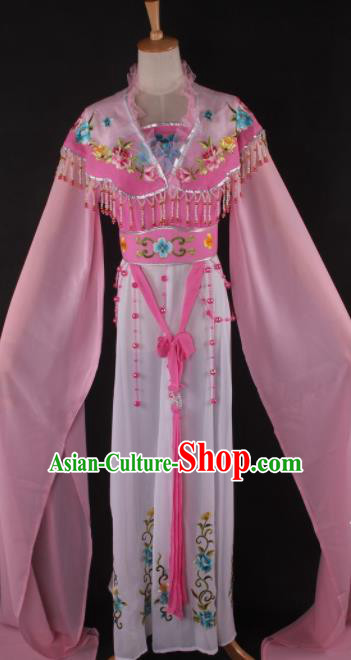 Professional Chinese Beijing Opera Peri Pink Dress Ancient Traditional Peking Opera Diva Costume for Women