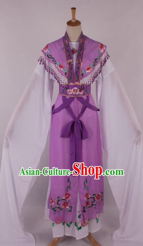 Chinese Traditional Beijing Opera Actress Princess Purple Dress Ancient Peking Opera Diva Costume for Women