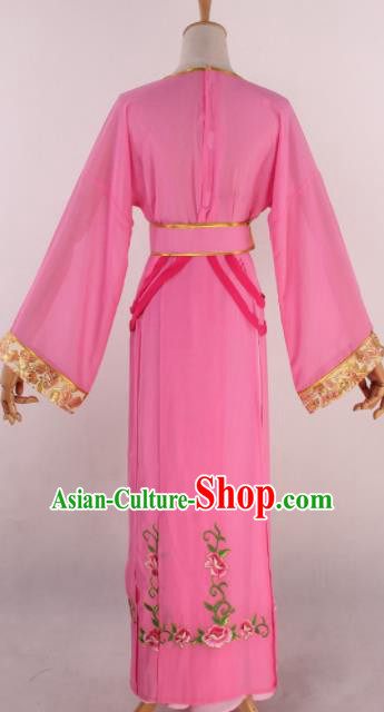 Chinese Beijing Opera Palace Maidservant Pink Dress Ancient Traditional Peking Opera Court Maid Costume for Women