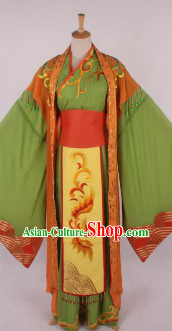 Chinese Traditional Beijing Opera Actress Green Dress Ancient Peking Opera Court Queen Costume for Women
