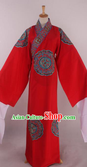 Traditional Chinese Shaoxing Opera Takefu Red Robe Ancient Imperial Bodyguard Costume for Men