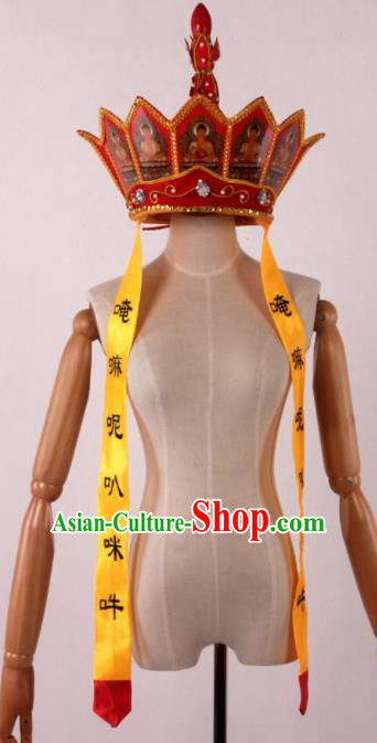 Traditional Chinese Shaoxing Opera Monk Hat Ancient Journey to the West Monk Tang Headwear for Men