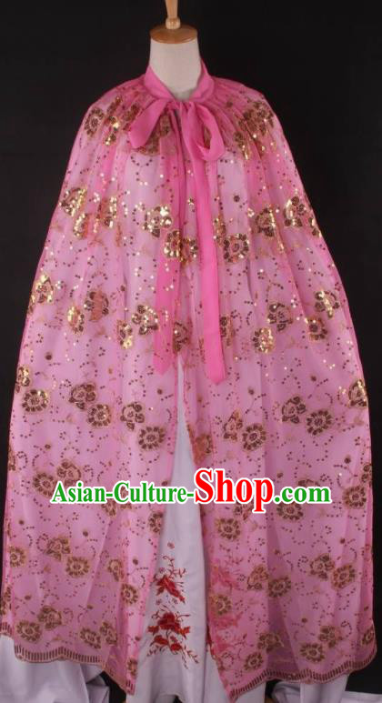 Professional Chinese Beijing Opera Swordswoman Pink Cloak Ancient Traditional Peking Opera Diva Costume for Women