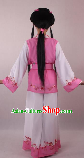 Professional Chinese Beijing Opera Servant Girl Pink Clothing Ancient Traditional Peking Opera Costume for Women