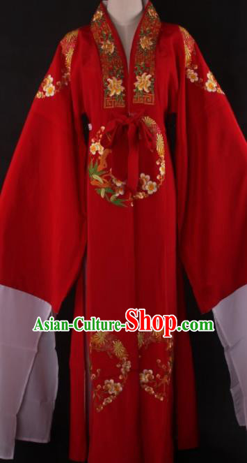 Chinese Shaoxing Opera Niche Gifted Scholar Red Gown Traditional Ancient Childe Costume for Men