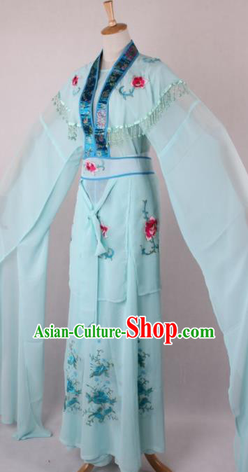Professional Chinese Beijing Opera Nobility Lady Blue Dress Ancient Traditional Peking Opera Costume for Women