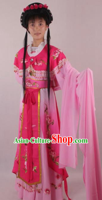 Professional Chinese Beijing Opera Rich Lady Rosy Dress Ancient Traditional Peking Opera Diva Costume for Women
