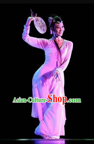 Traditional Chinese Classical Dance Cai Die Fei Wu Costume Folk Dance Dress for Women
