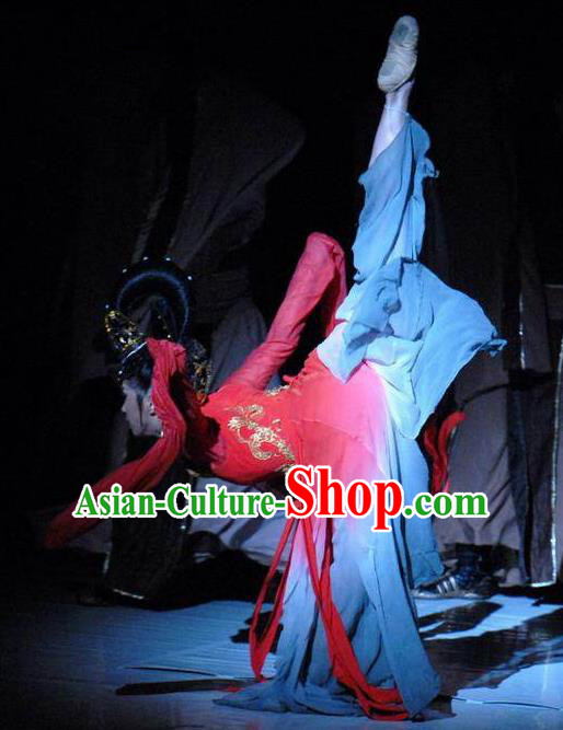 Traditional Chinese Classical Dance Luo Shen Costume Water Sleeve Stage Show Beautiful Dance Dress for Women