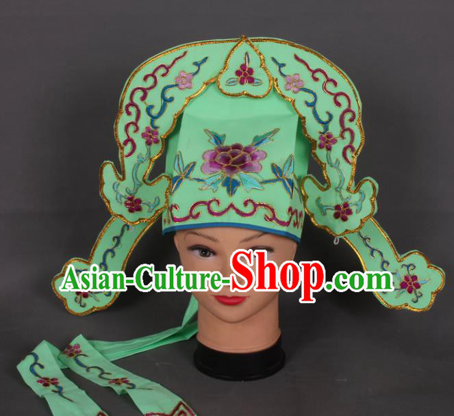 Traditional Chinese Shaoxing Opera Niche Green Hat Ancient Gifted Scholar Hair Accessories Headwear for Men