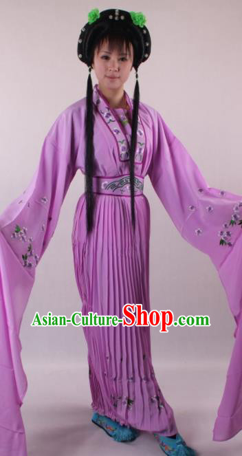 Professional Chinese Shaoxing Opera Princess Purple Dress Ancient Traditional Peking Opera Young Lady Costume for Women