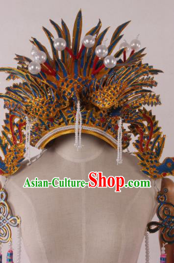 Traditional Chinese Shaoxing Opera Diva Phoenix Coronet Ancient Imperial Consort Hat Headwear for Women