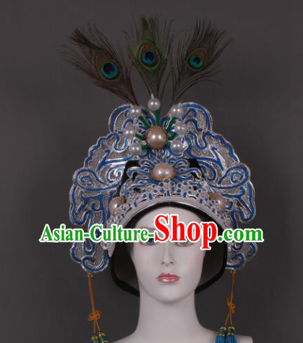 Traditional Chinese Shaoxing Opera Niche Feather Hat Ancient Gifted Scholar Headwear for Men