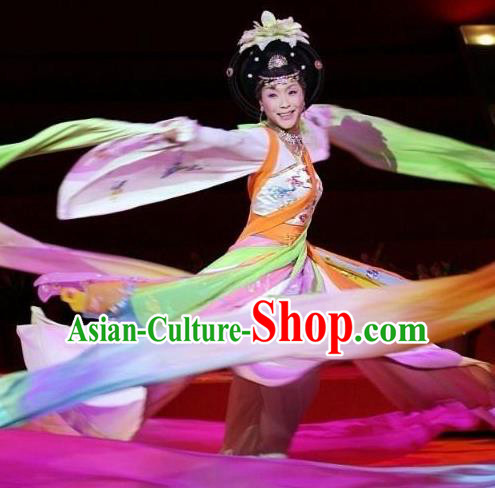 Traditional Chinese Classical Dance Concubine Yang Ni Shang Yu Yi Wu Costume Stage Show Beautiful Dance Dress for Women