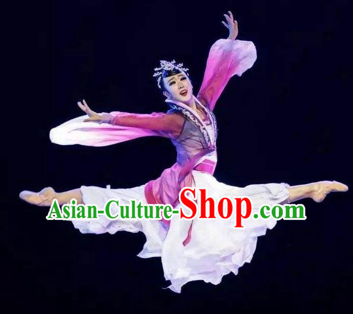 Traditional Chinese Classical Dance Ballet Ru Meng Ling Costume Stage Show Beautiful Dance Dress for Women