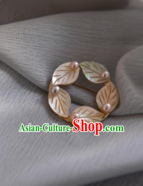 Chinese Ancient Cheongsam Leaf Brooch Jewelry Accessories Traditional Hanfu Breastpin for Women