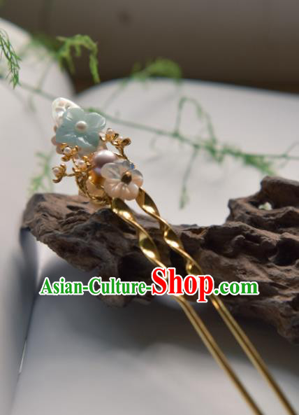 Chinese Ancient Princess Hair Accessories Traditional Hanfu Golden Hairpins for Women