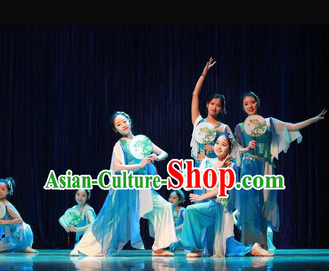 Beautiful Chinese Dance Flowers In Rain Fan Dance Costume Traditional Classical Dance Dress for Women