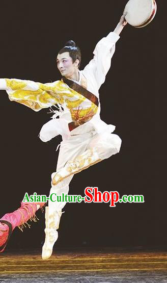 Traditional Chinese Classical Dance Tong Que Ji Costume Fan Dance Solo Dance Clothing for Men