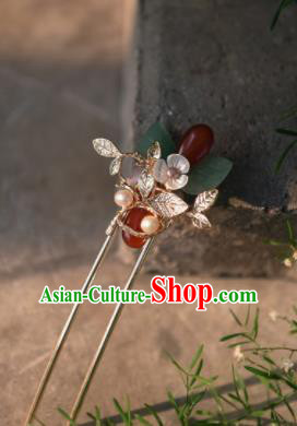 Chinese Ancient Princess Hair Accessories Traditional Hanfu Agate Hairpins for Women