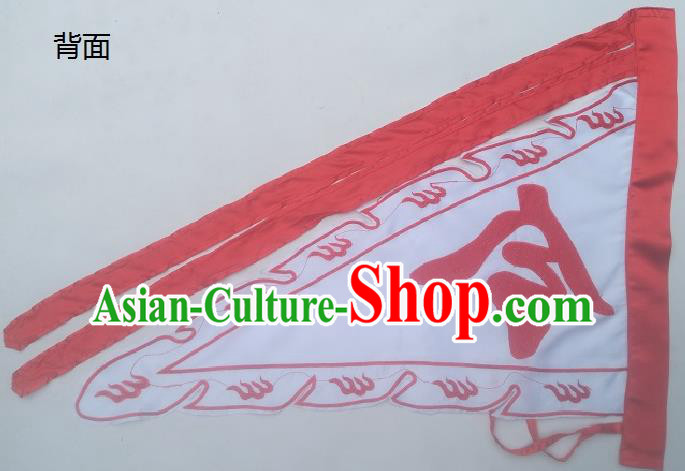 Chinese Traditional Dragon Boat Competition White Triangular Flag Embroidered Flag