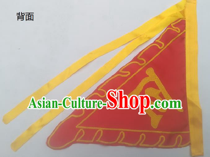 Chinese Traditional Red Triangular Flag Dragon Boat Competition Embroidered Flag