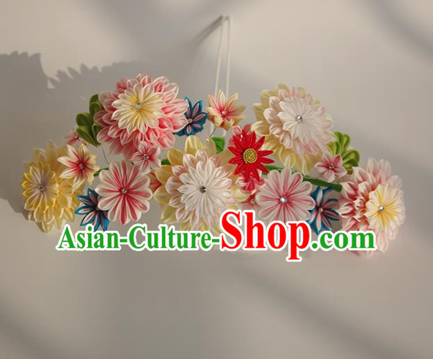 Japanese Geisha Kimono Chrysanthemum Hairpins Traditional Hair Accessories for Women