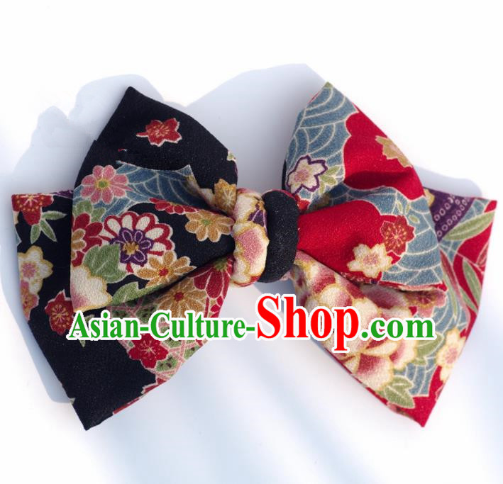 Japanese Geisha Kimono Bowknot Hair Claw Hairpins Traditional Yamato Hair Accessories for Women