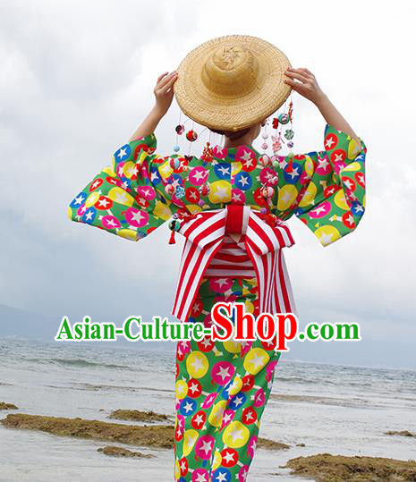 Japanese Geisha Kimono Bamboo Hat Traditional Yamato Sunhat Headwear for Women