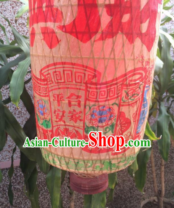 Chinese Traditional Hanging Lantern Handmade Bamboo Weaving Painting Palace Lanterns