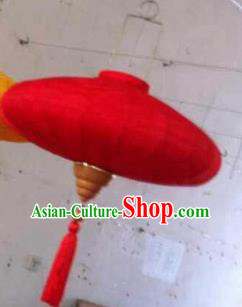 Chinese Traditional Red Saucer Shaped Hanging Lantern Wedding Handmade Palace Lanterns