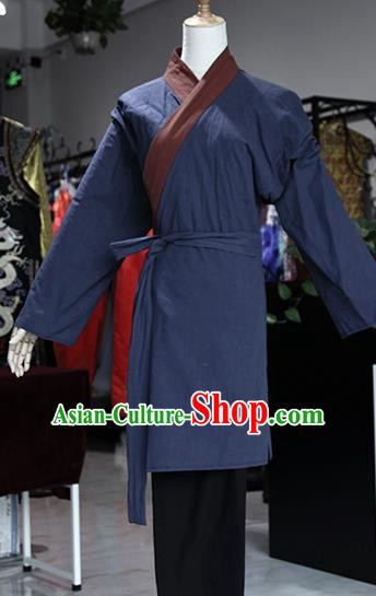 Chinese Ancient Drama Country Lady Navy Costumes Traditional Song Dynasty Water Margin Sun Erniang Dress for Women