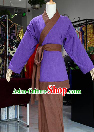 Chinese Ancient Drama Maidservants Purple Costumes Traditional Song Dynasty Water Margin Pan Jinlian Dress for Women